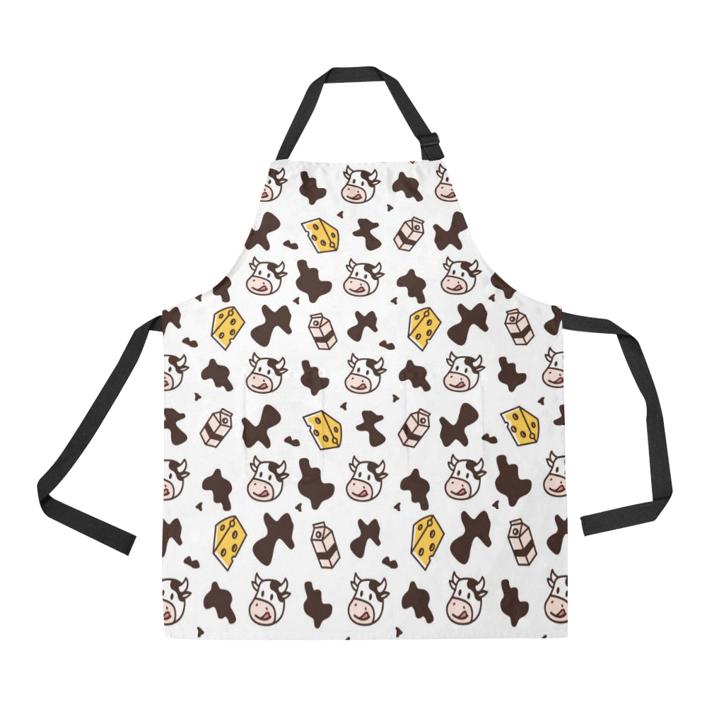 Cow Pattern Print Design 06 Apron with Pocket