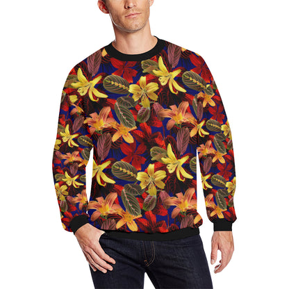 Lily Pattern Print Design LY014 Men Long Sleeve Sweatshirt