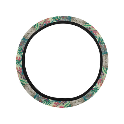 Buddha Pattern Print Design 08 Steering Wheel Cover with Elastic Edge