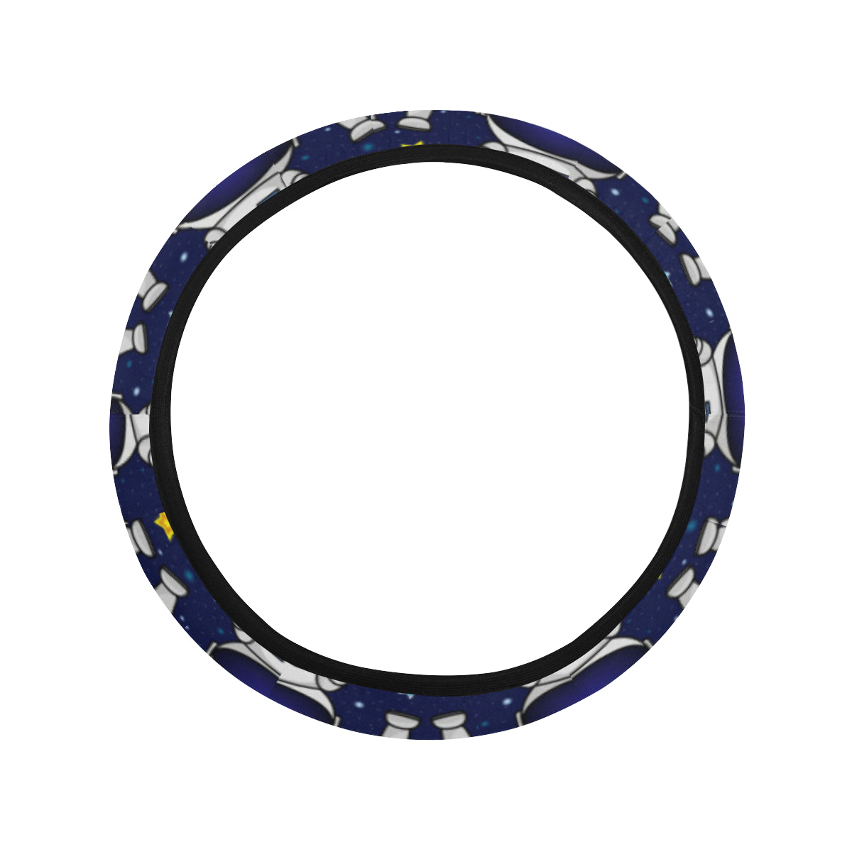Astronaut Pattern Print Design 01 Steering Wheel Cover with Elastic Edge
