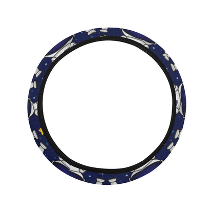 Astronaut Pattern Print Design 01 Steering Wheel Cover with Elastic Edge