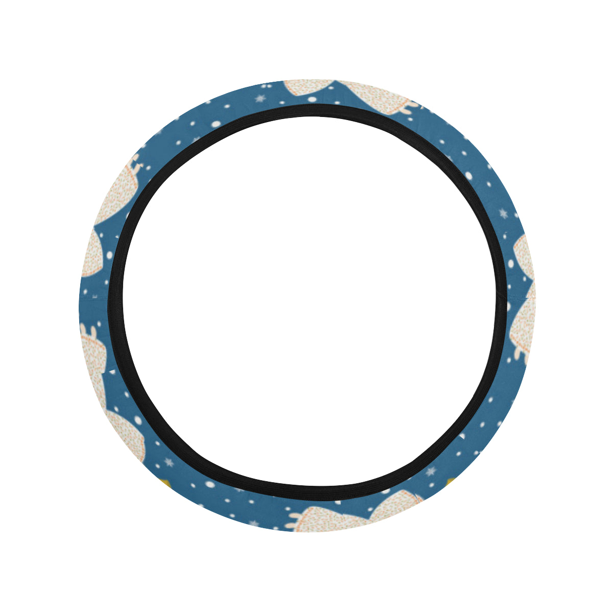 Angel Pattern Print Design 08 Steering Wheel Cover with Elastic Edge