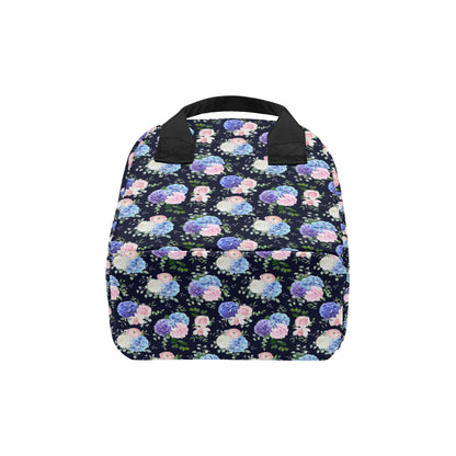 Hydrangea Pattern Print Design HD01 Insulated Lunch Bag