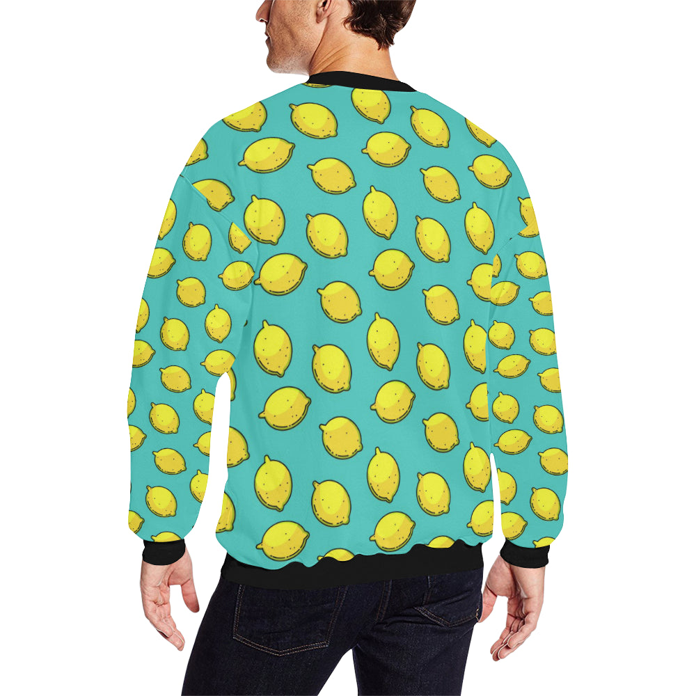 Lemon Pattern Print Design LM04 Men Long Sleeve Sweatshirt
