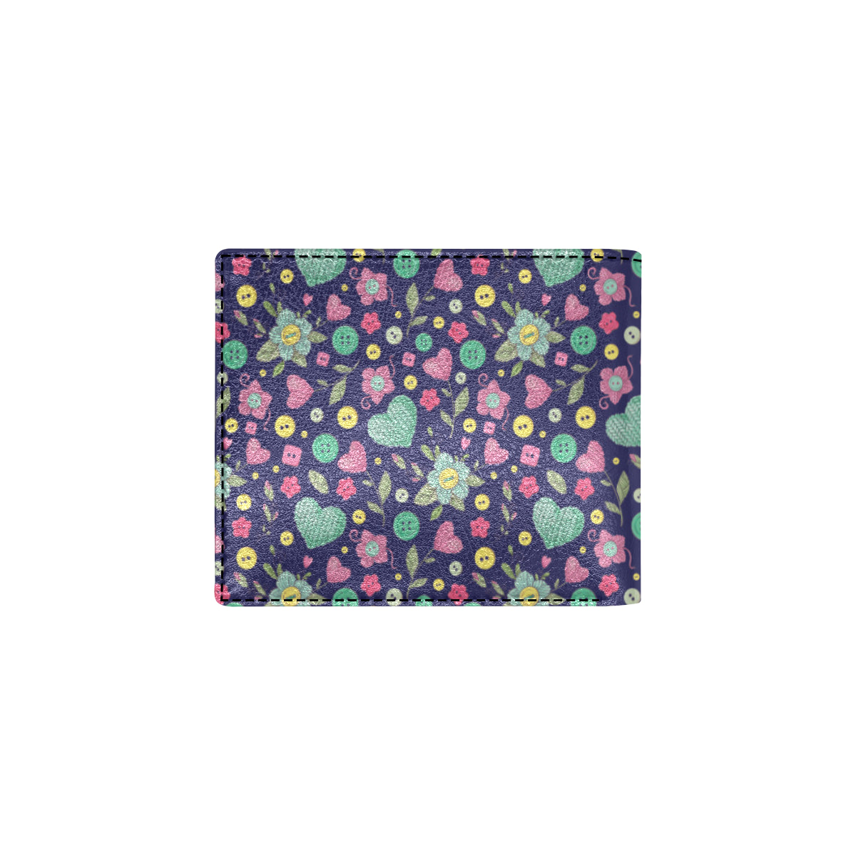 Crochet Pattern Print Design 02 Men's ID Card Wallet
