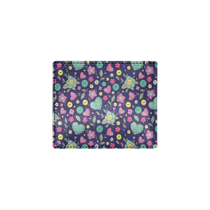 Crochet Pattern Print Design 02 Men's ID Card Wallet