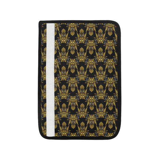 Steampunk Gold Owl Design Themed Print Car Seat Belt Cover