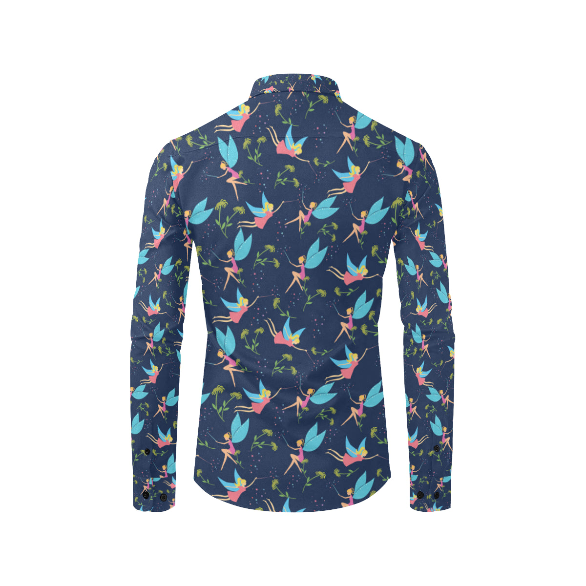 Fairy with flower Print Pattern Men's Long Sleeve Shirt