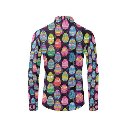 Easter Eggs Pattern Print Design RB08 Men's Long Sleeve Shirt