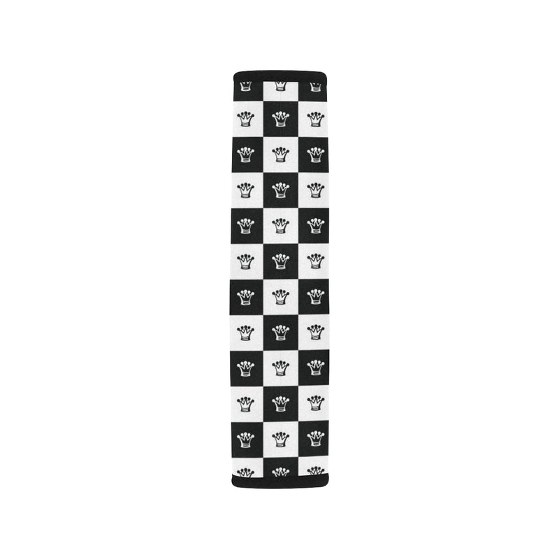 Checkered Flag Crown Pattern Car Seat Belt Cover