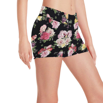 Rose Pattern Print Design RO010 Yoga Shorts