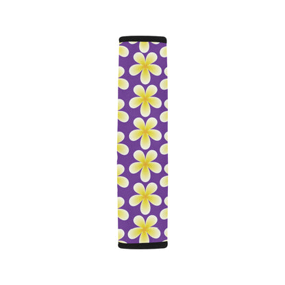 Yellow Plumeria Pattern Print Design PM05 Car Seat Belt Cover