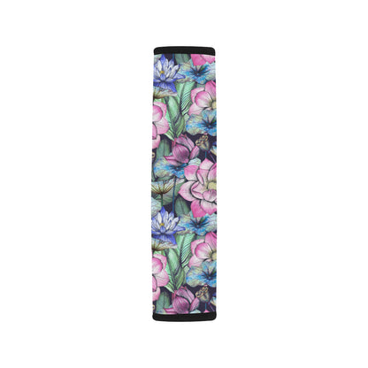 Water Lily Pattern Print Design WL07 Car Seat Belt Cover