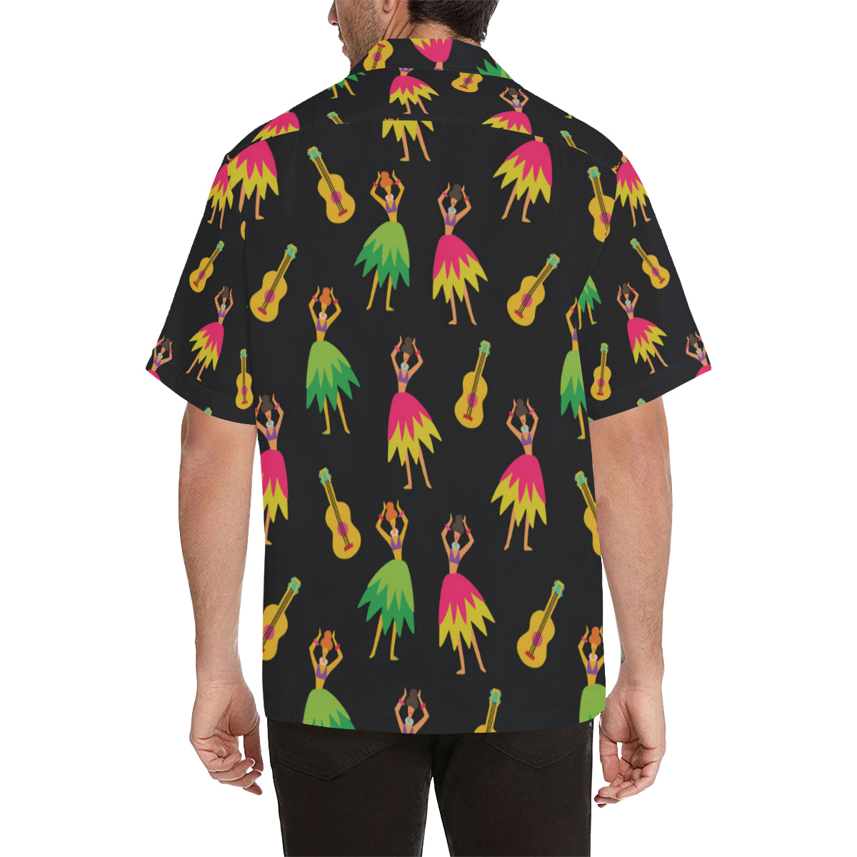 Hula Dancers Hawaiian Girl Pattern Print Design 03 Men's Hawaiian Shirt