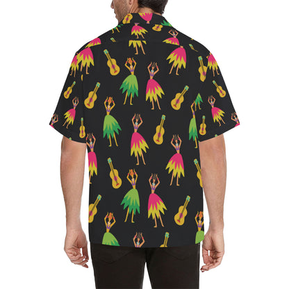 Hula Dancers Hawaiian Girl Pattern Print Design 03 Men's Hawaiian Shirt