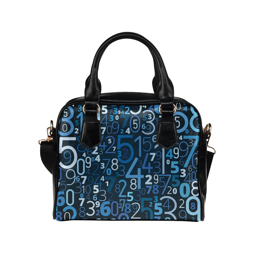 Number Pattern Print Design A02 Shoulder Handbag