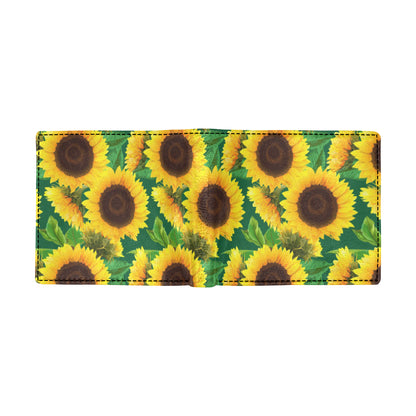 Sunflower Pattern Print Design SF02 Men's ID Card Wallet