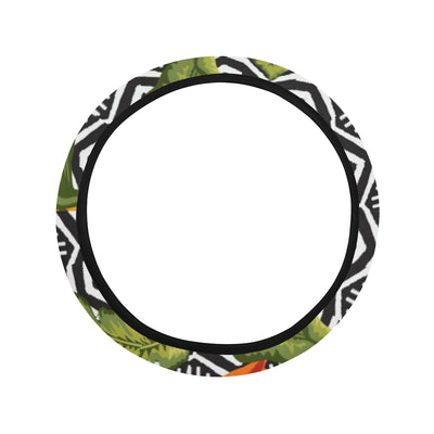 Bird Of Paradise Pattern Print Design BOP07 Steering Wheel Cover with Elastic Edge