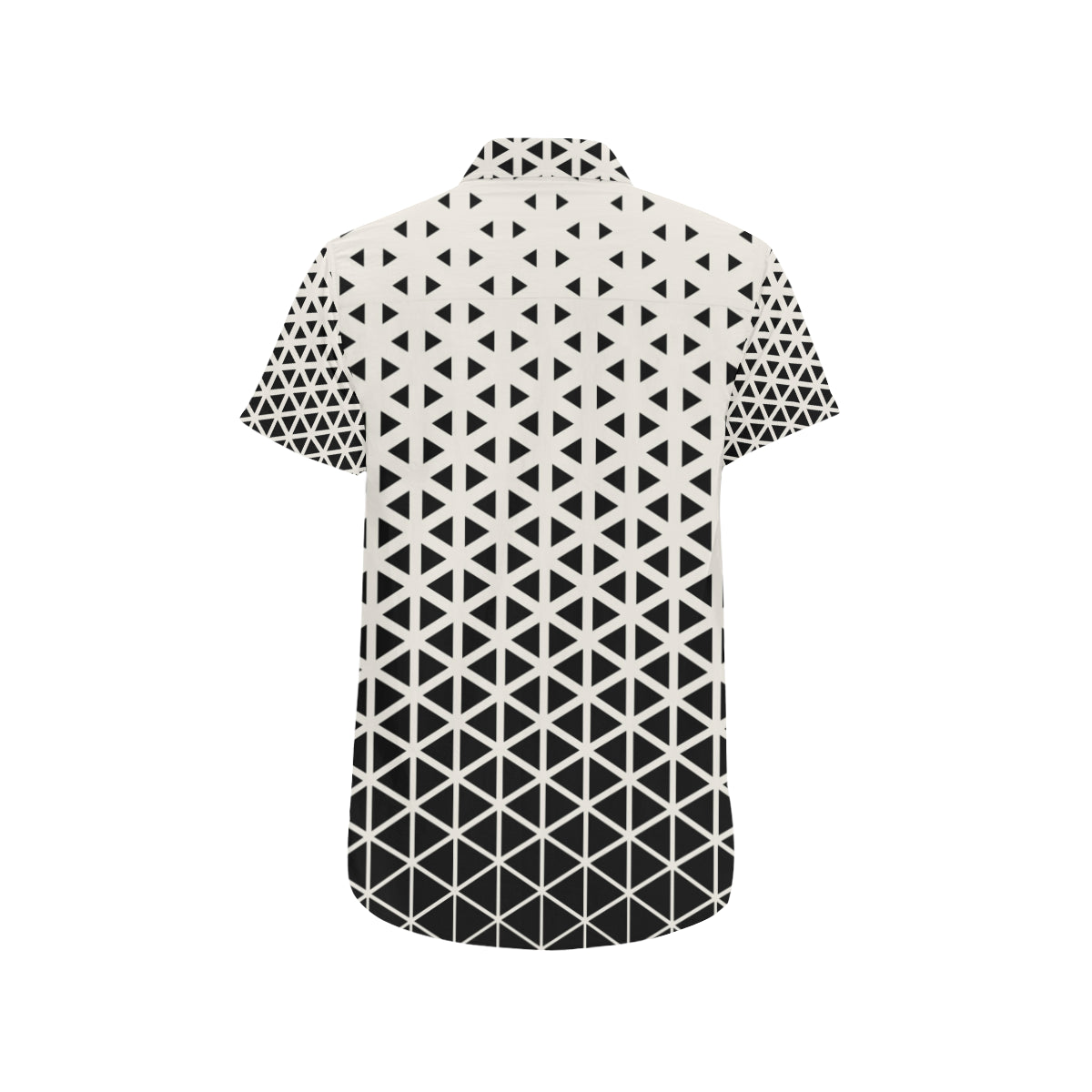 Geometric Black White Pattern Print Design 03 Men's Short Sleeve Button Up Shirt