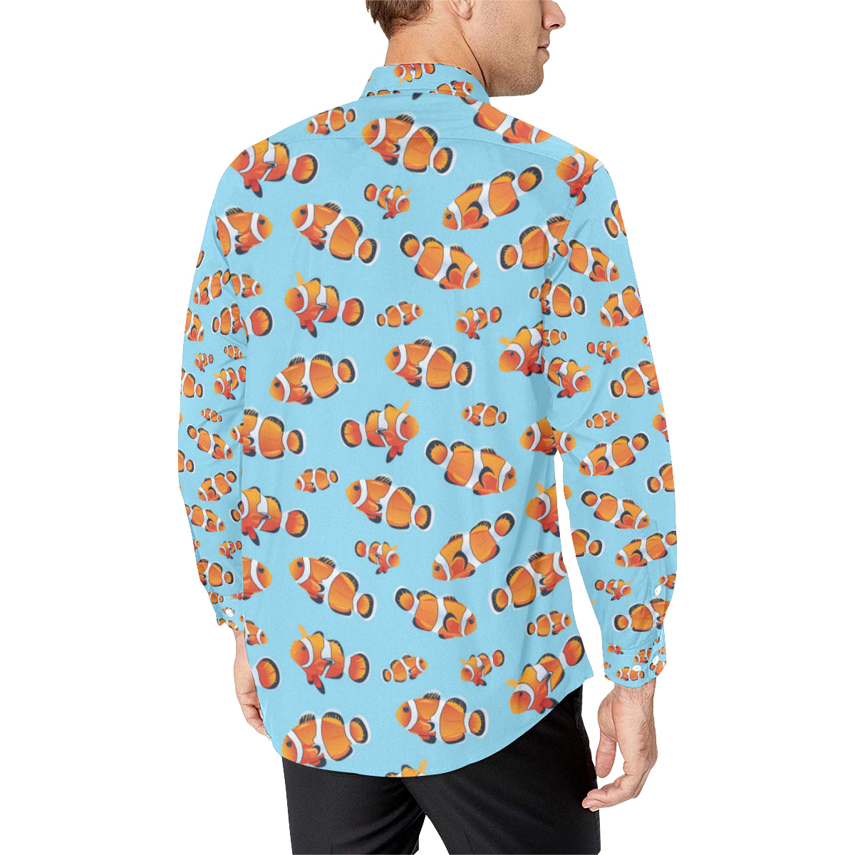 Clownfish Pattern Print Design 01 Men's Long Sleeve Shirt