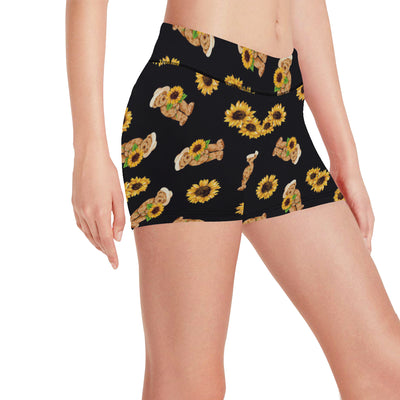 Sunflower Pattern Print Design SF016 Yoga Shorts