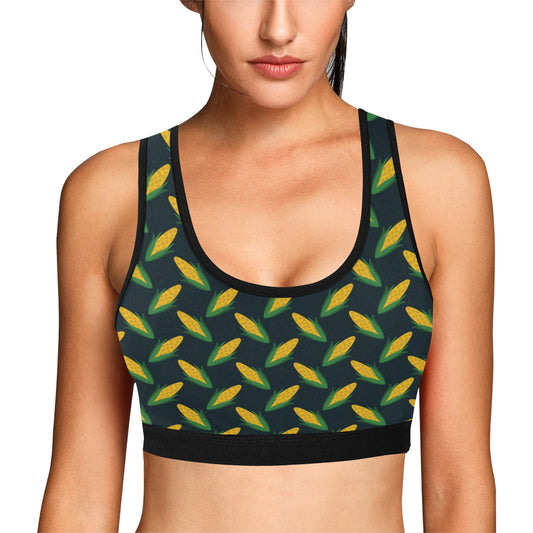 Corn Pattern Print Design 02 Sports Bra
