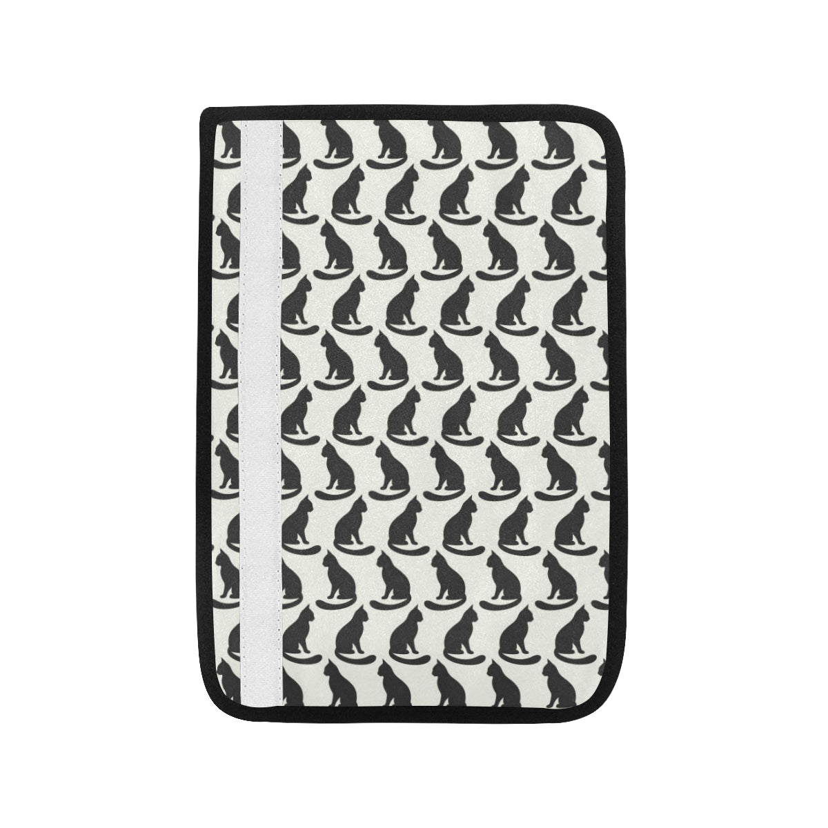 Black Cat Pattern Print Design 02 Car Seat Belt Cover