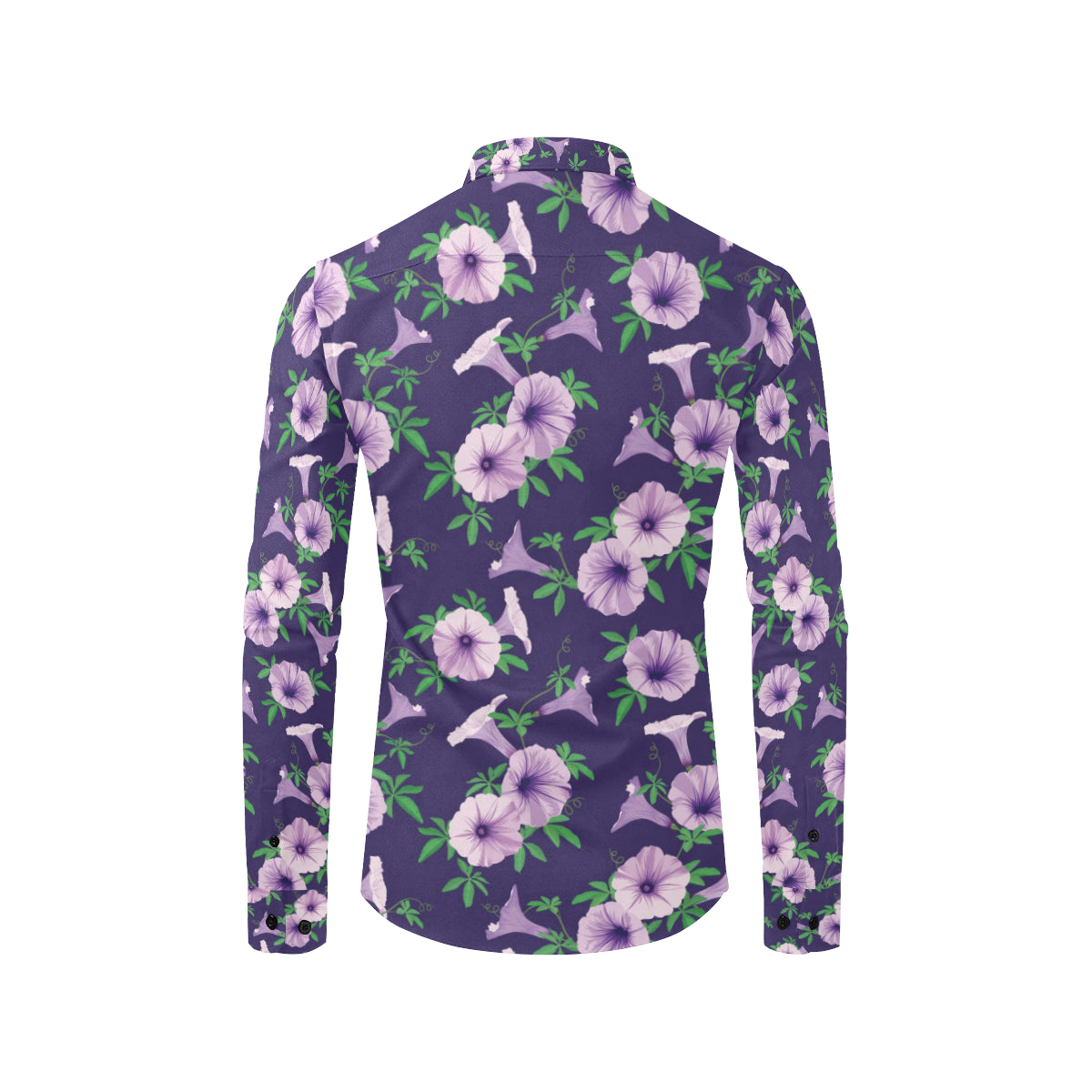Morning Glory Pattern Print Design MG01 Men's Long Sleeve Shirt