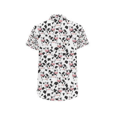 Cow Pattern Print Design 02 Men's Short Sleeve Button Up Shirt