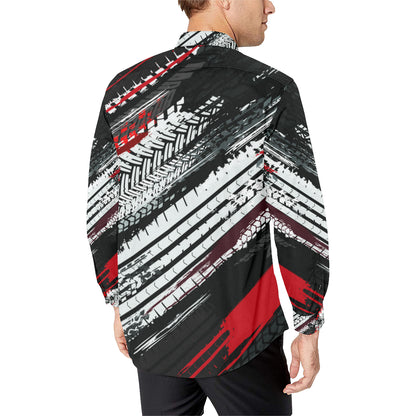 Racing Pattern Print Design A03 Men's Long Sleeve Shirt