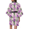 Lilac Pattern Print Design LI02 Women Kimono Robe