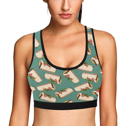 Cheesecake Pattern Print Design CK02 Sports Bra