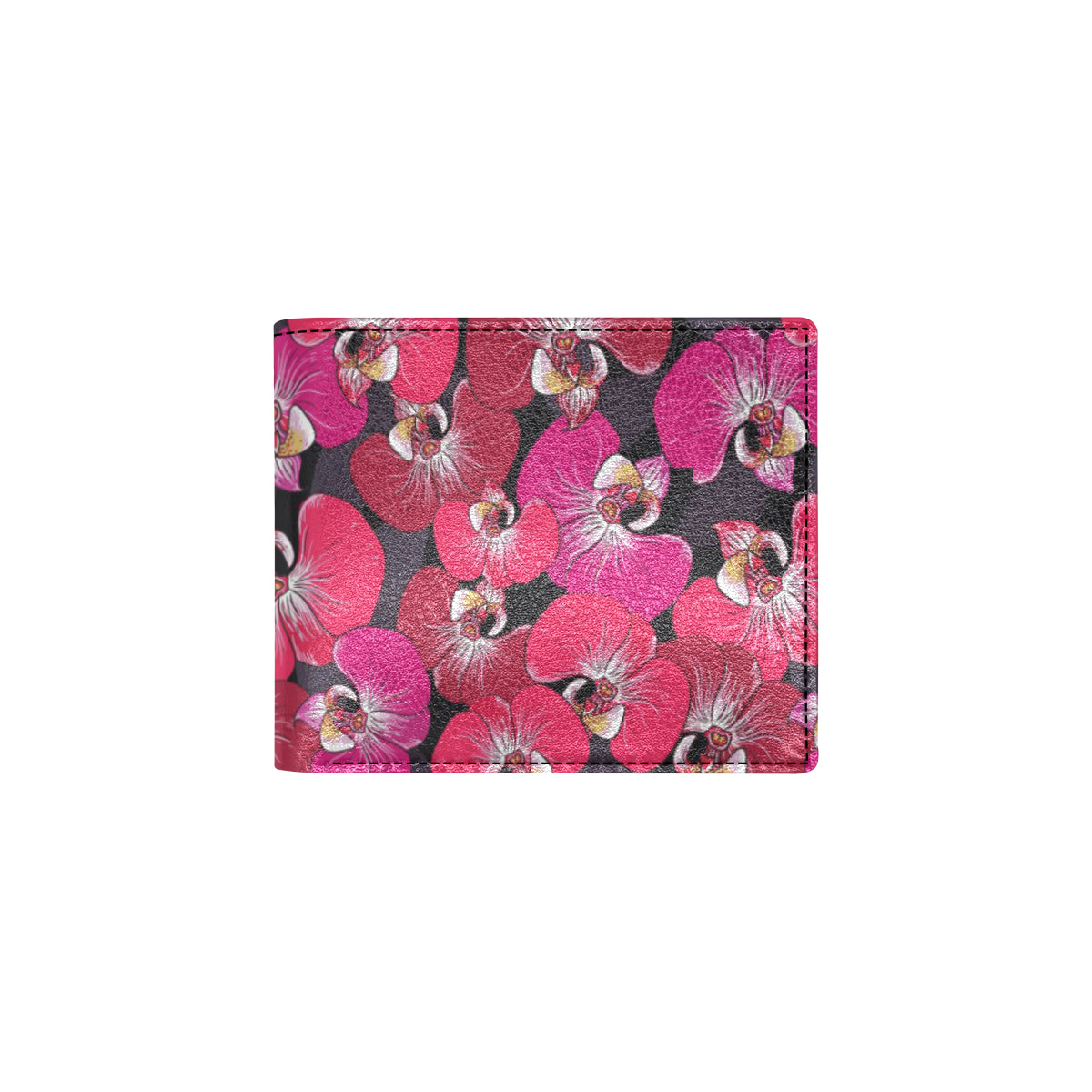 Orchid Red Pattern Print Design OR05 Men's ID Card Wallet
