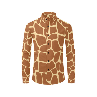 Giraffe Texture Print Men's Long Sleeve Shirt