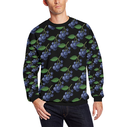 Blueberry Pattern Print Design BB01 Men Long Sleeve Sweatshirt