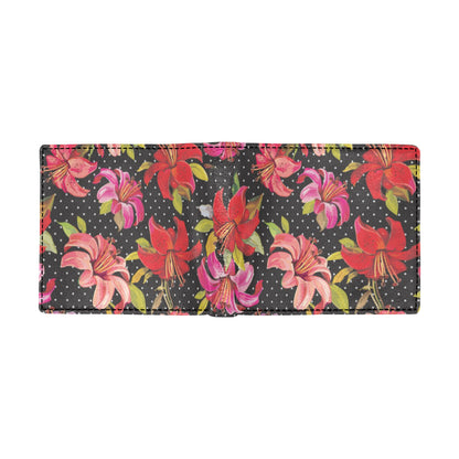 Lily Pattern Print Design LY012 Men's ID Card Wallet