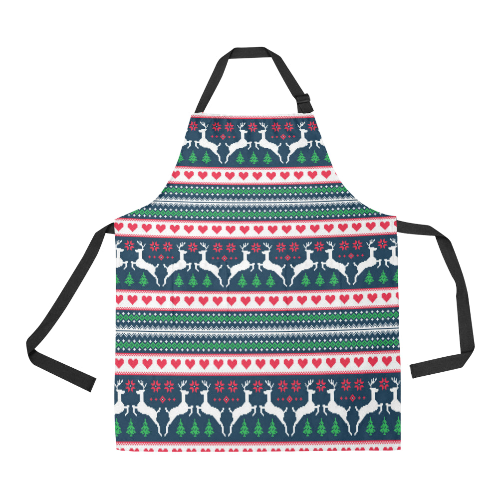 Reindeer Pattern Print Design 03 Apron with Pocket