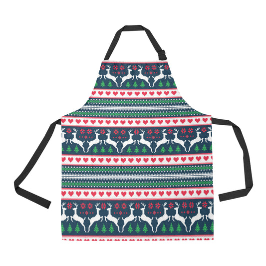 Reindeer Pattern Print Design 03 Apron with Pocket