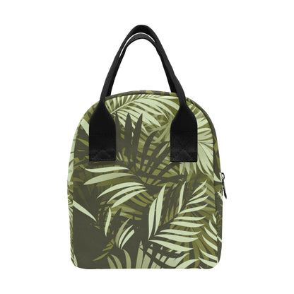 Palm Leaves Pattern Print Design PL05 Insulated Lunch Bag