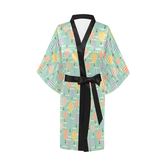 Ballon Pattern Print Design 01 Women's Short Kimono