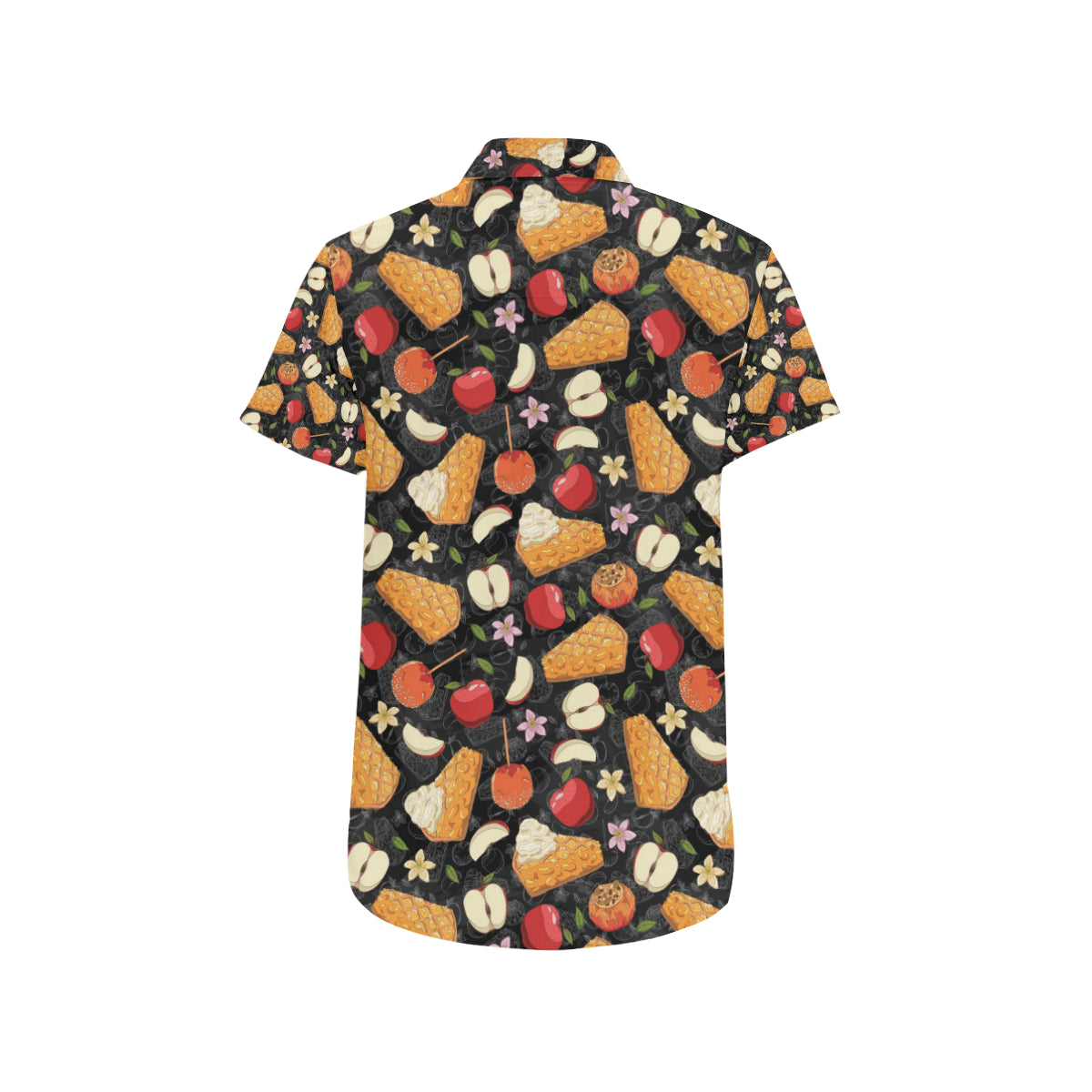 Apple Pie Pattern Print Design 01 Men's Short Sleeve Button Up Shirt