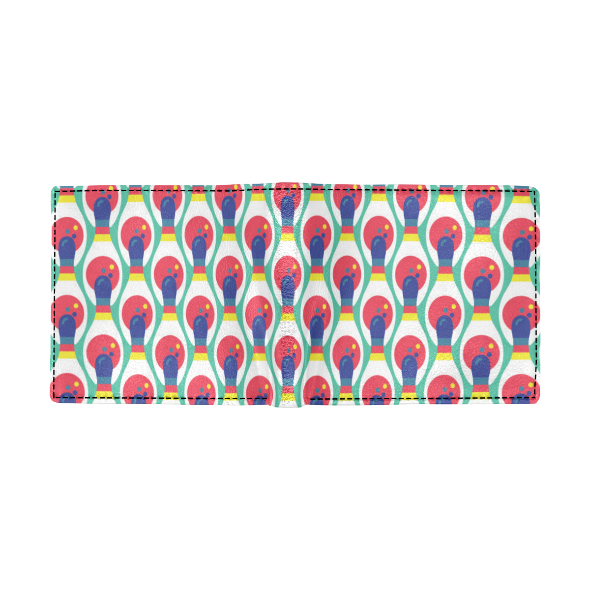 Bowling Pattern Print Design 05 Men's ID Card Wallet