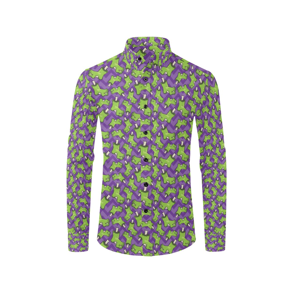 Zombie Foot Design Pattern Print Men's Long Sleeve Shirt