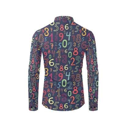 Number Pattern Print Design A01 Men's Long Sleeve Shirt