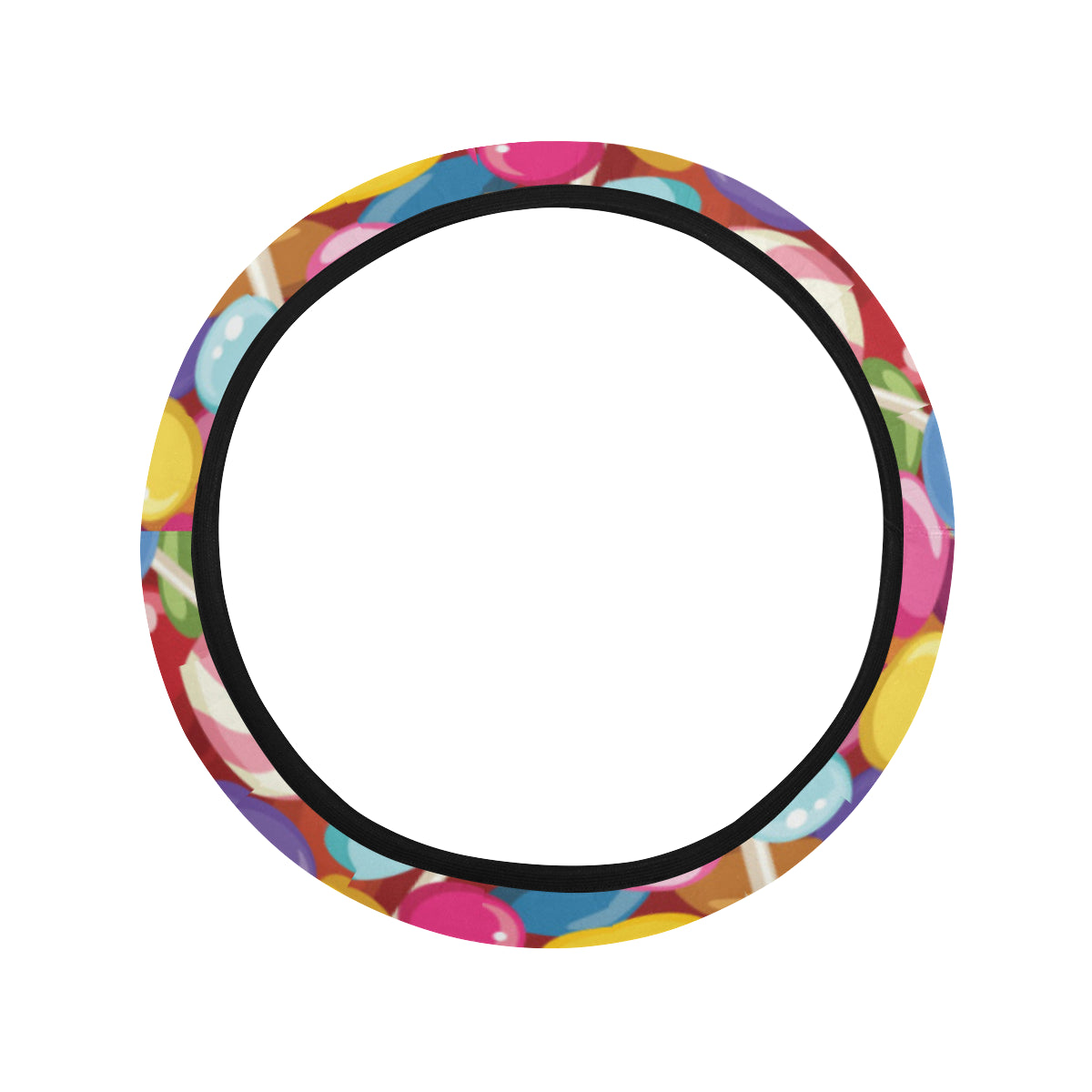 Candy Pattern Print Design 02 Steering Wheel Cover with Elastic Edge