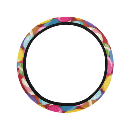 Candy Pattern Print Design 02 Steering Wheel Cover with Elastic Edge