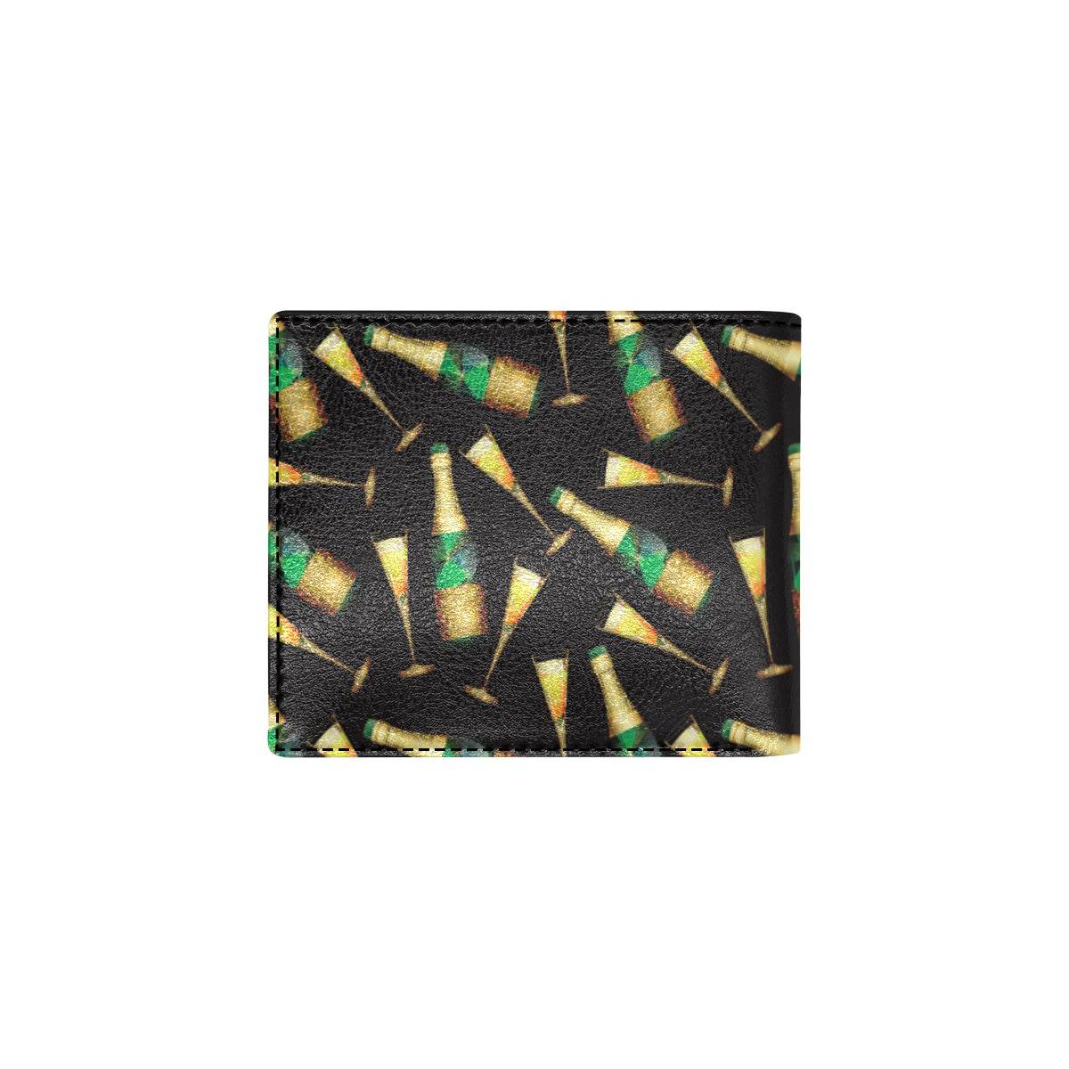 Champagne Pattern Print Design 02 Men's ID Card Wallet