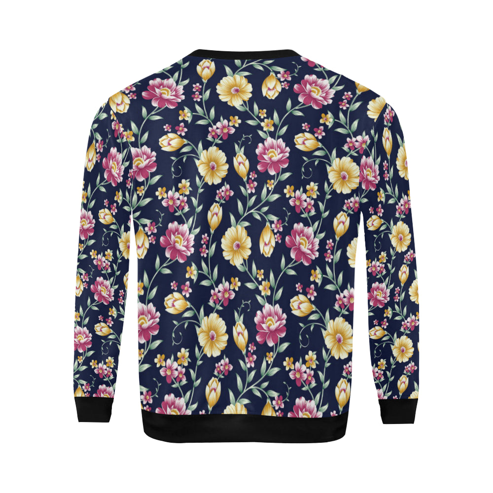 Gerberas Pattern Print Design GB03 Men Long Sleeve Sweatshirt