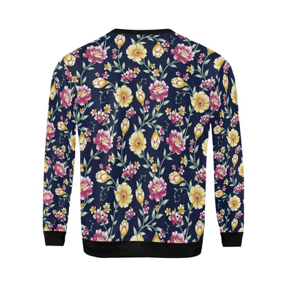 Gerberas Pattern Print Design GB03 Men Long Sleeve Sweatshirt