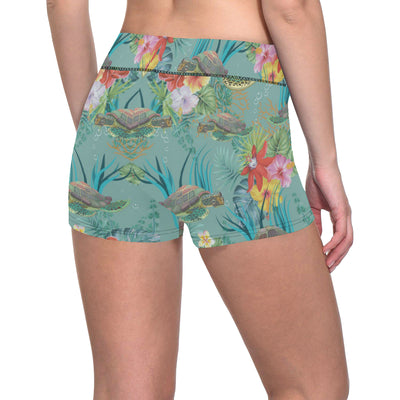 Sea Turtle Pattern Print Design T012 Yoga Shorts